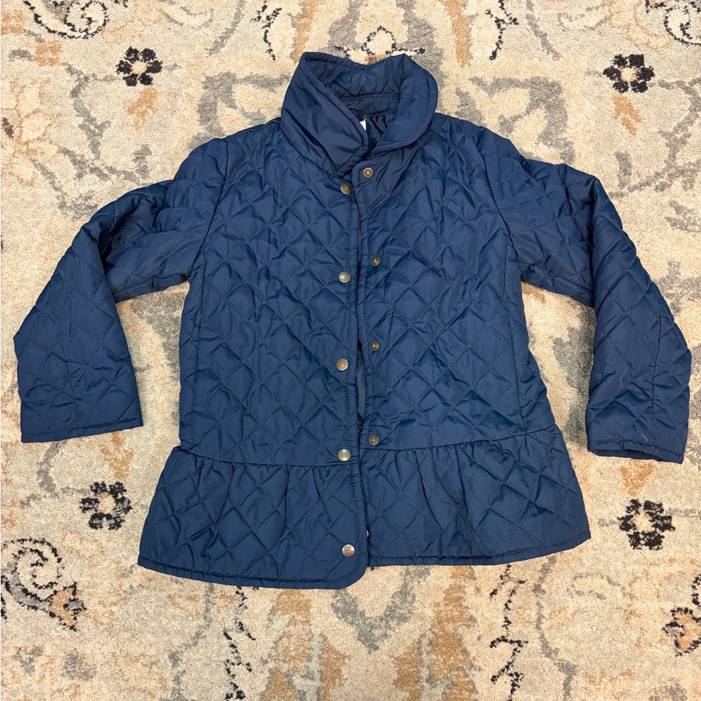 J.Crew Factory Girls Peplum Barn Jacket, Navy Size 6-7 - Picture 2 of 4